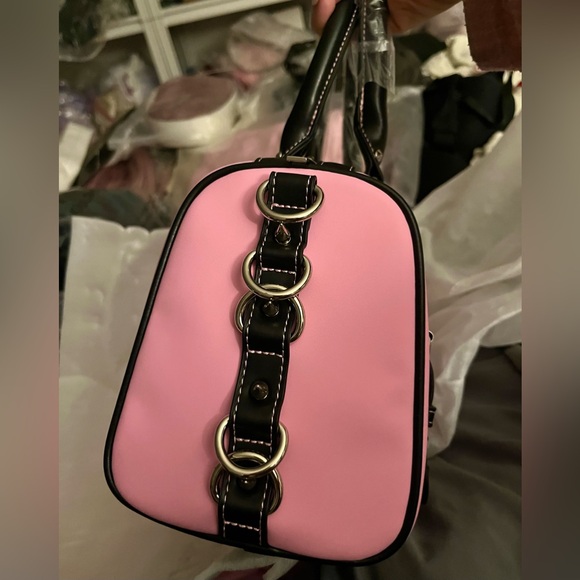 NWT - Current Mood Wicked Way Chain Stuffed Mini Duffel Bag Pink - Picture 3 of 9